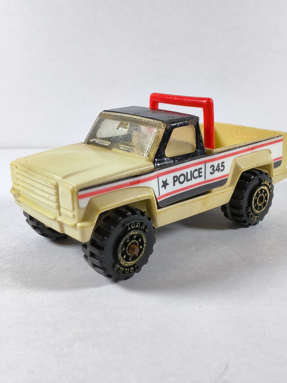 ​Vintage 1978 Tonka Police 345 4x4 Pickup Truck Red Roll Bar Pressed Steel 1:50